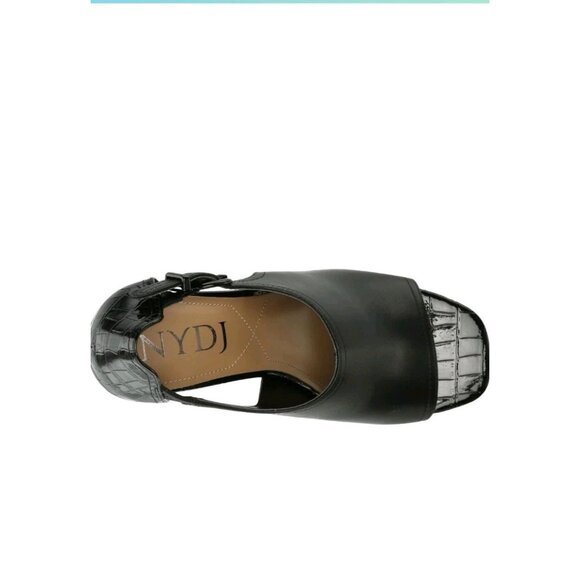 NYDJ Nappa  Black Peep Toe. Block Heel.Sz 9.5. Ws322 - Picture 5 of 7